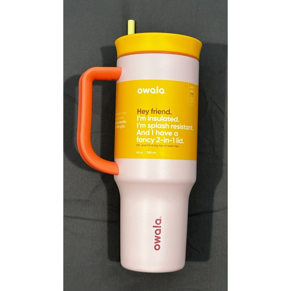 Owala 40oz FreeSip Twist Tumbler Candy Store Pink Orange Yellow Insulated Cup